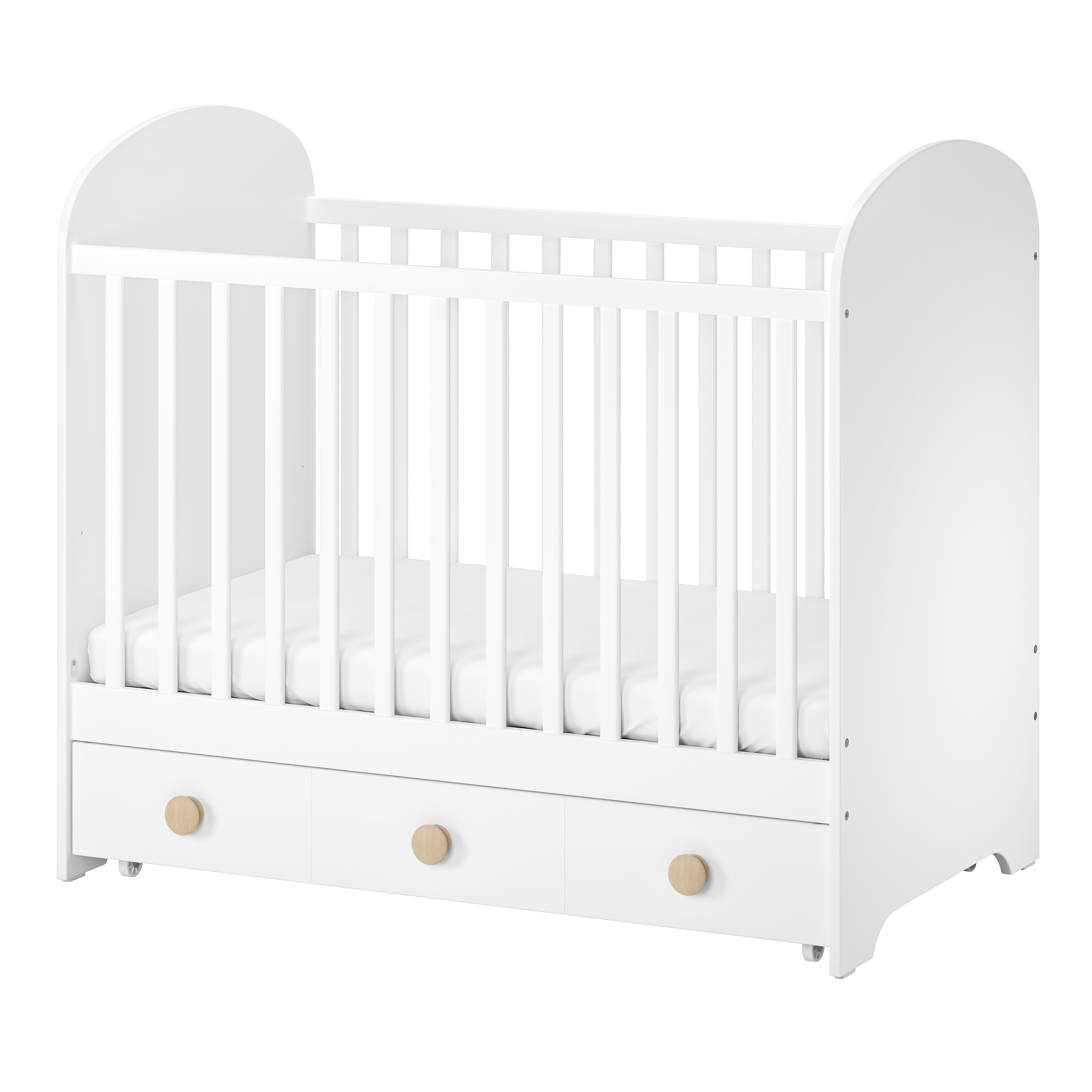 イケアIKEAベビーベットGONATT GONATT cot with drawer, white, 60x120 cm - IKEA